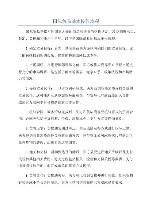 国际贸易基本操作流程