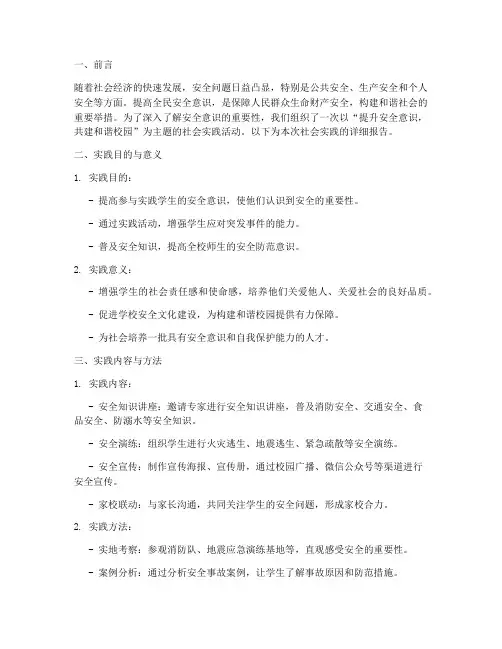 安全意识_社会实践报告