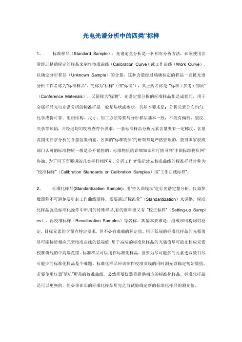 直读光谱需用到的四类样品
