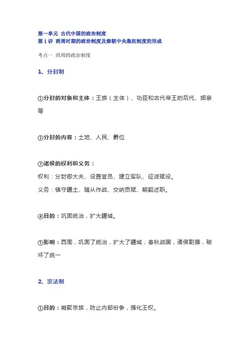 2020历史一轮复习知识点全解