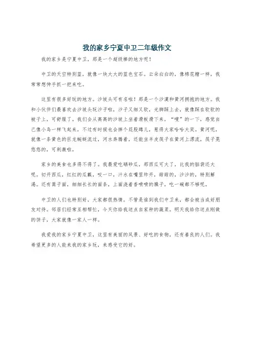 我的家乡宁夏中卫二年级作文