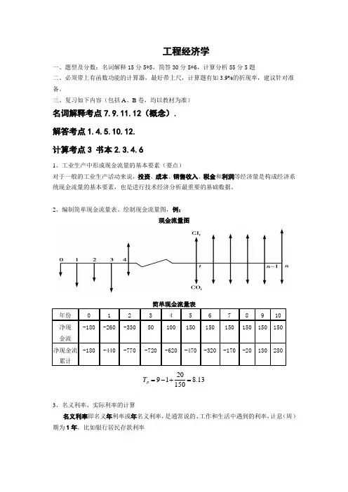 工程经济学复习(供参考)