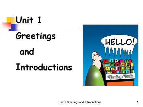 UNIT1-Greetings and Introductions
