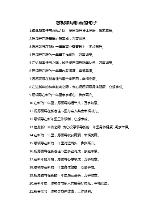 敬祝领导新春的句子-解释说明