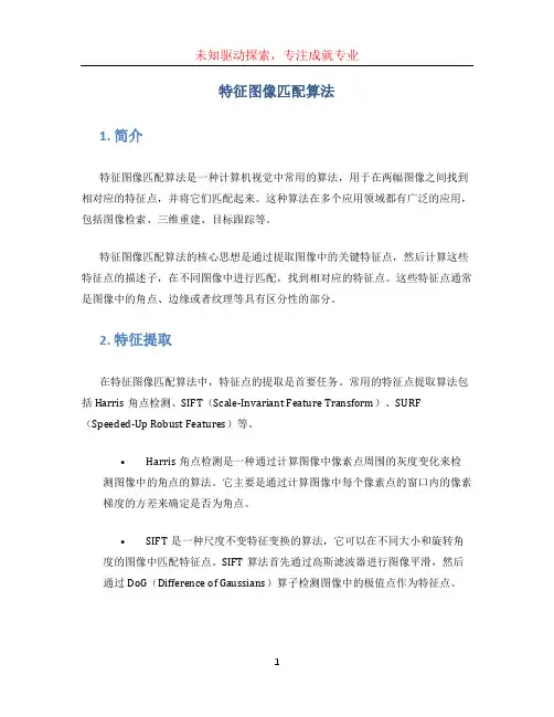 特征 图像匹配算法