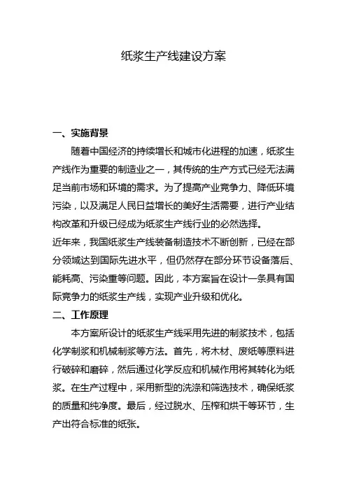 纸浆生产线建设方案(二)
