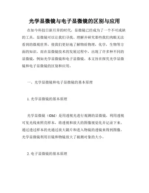 光学显微镜与电子显微镜的区别与应用