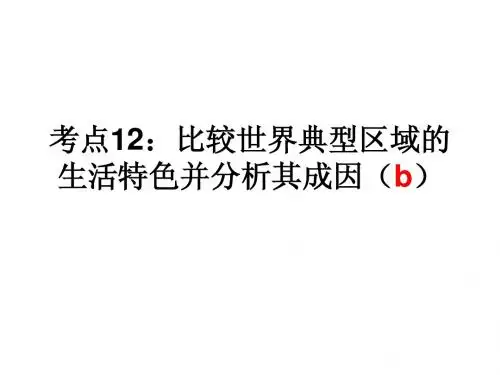 中考历史复习《比较世界典型区域的自然、人文环境特点》中考复习课件
