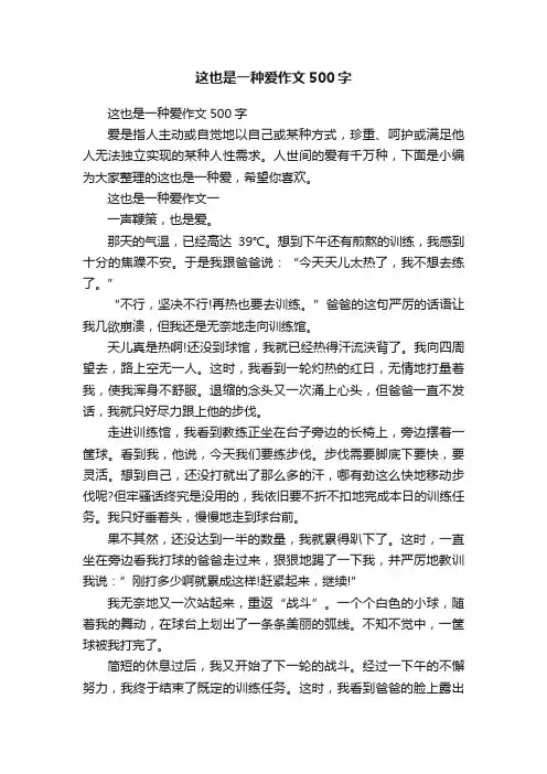这也是一种爱作文500字