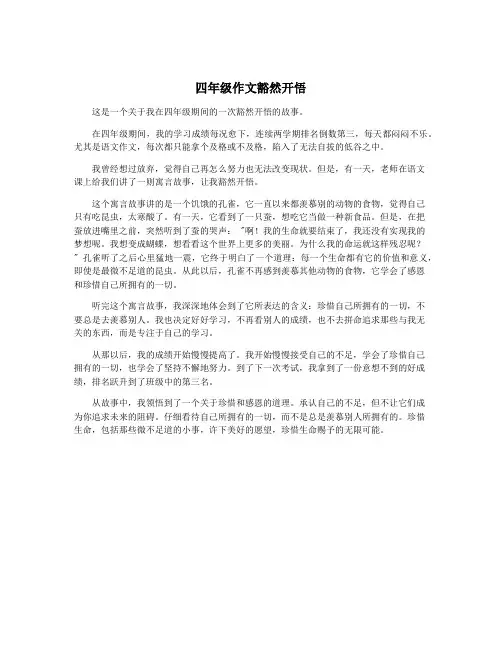 四年级作文豁然开悟