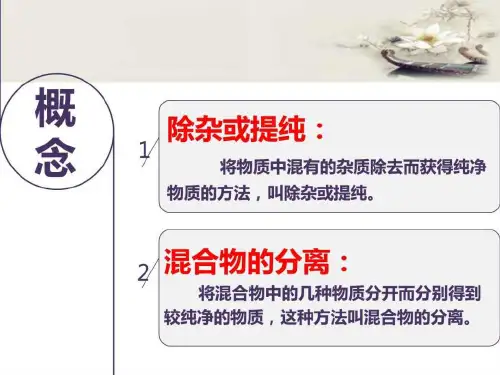 xx年专题复习物质的除杂提纯与分离图文ppt课件