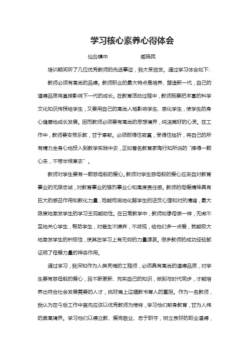 核心素养心得体会
