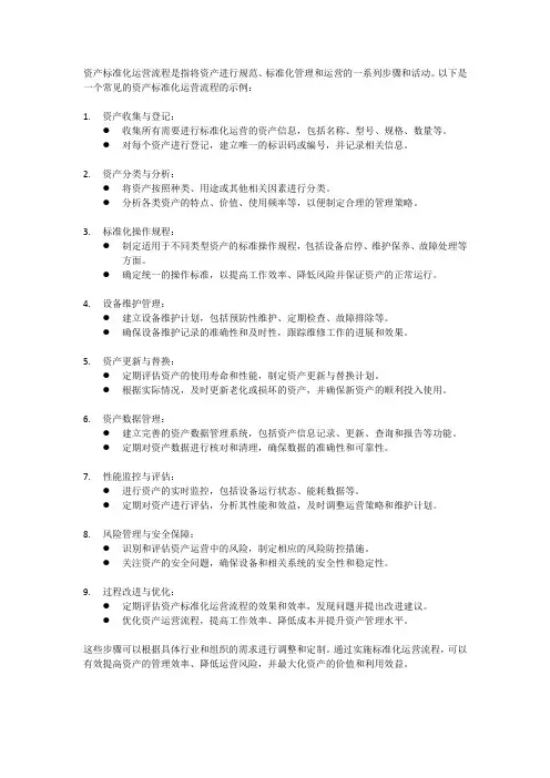 资产标准化运营流程