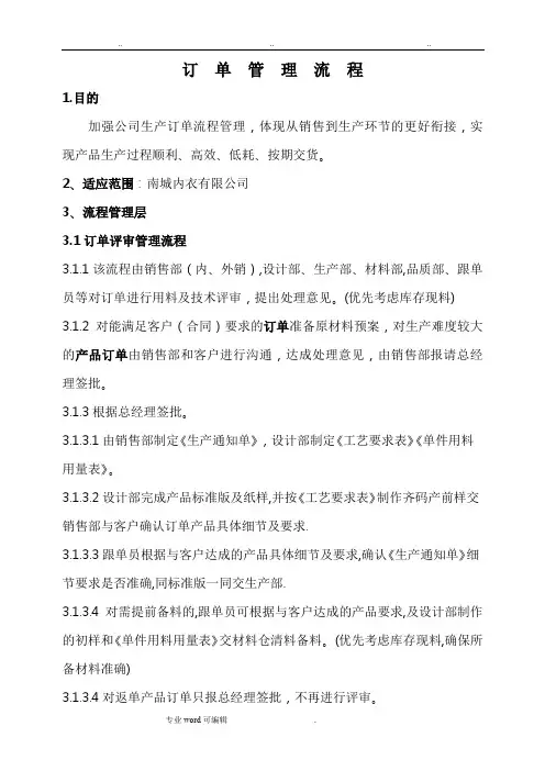 生产订单管理流程图
