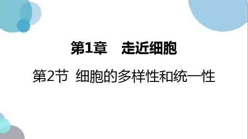 1.2 细胞的多样性和统一性