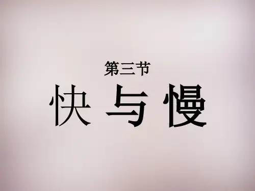 快与慢—沪科版八年级物理全册课件