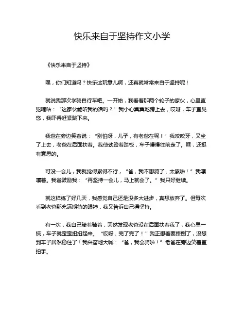 快乐来自于坚持作文小学