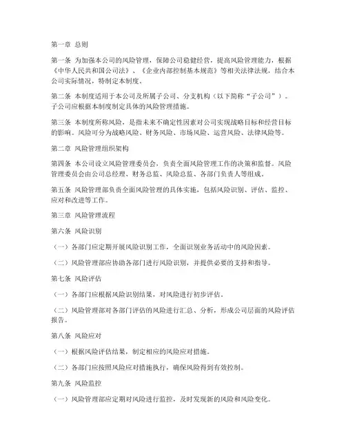 公司全面风险管理制度