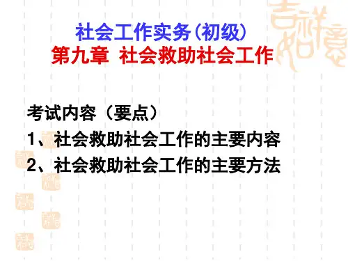 第九章社会救助社会工作 ppt课件