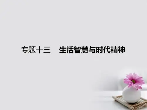 高考政治一轮复习专题十三生活智慧与时代精神课件