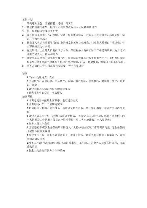 新上任经理工作计划
