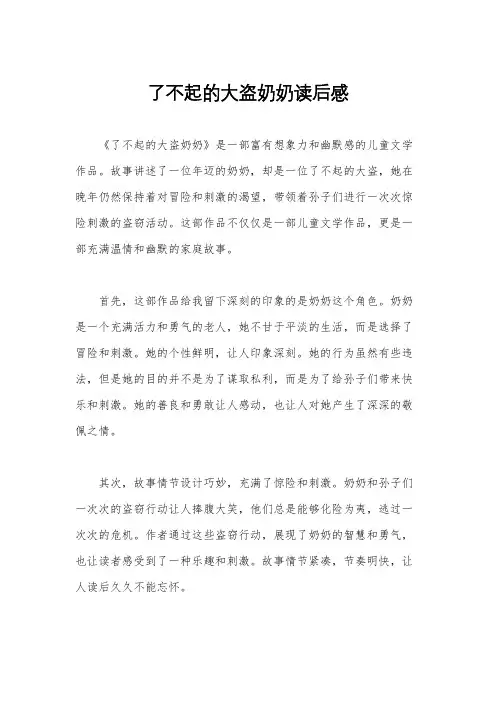 了不起的大盗奶奶读后感