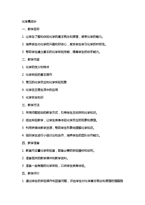 化学真奇妙(教案)