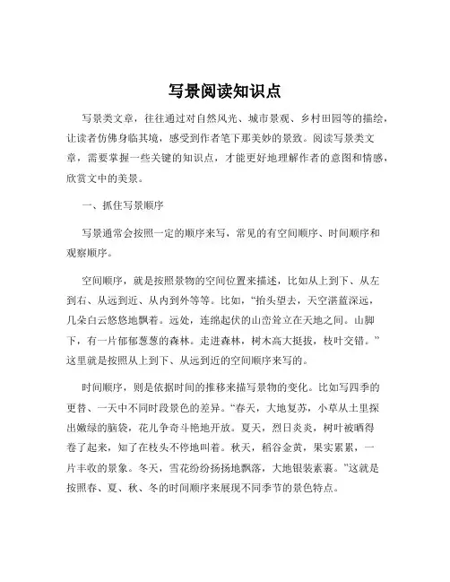 写景阅读知识点