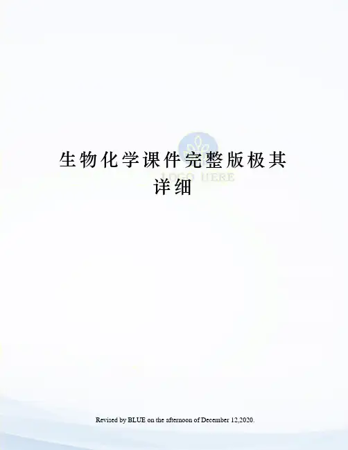生物化学课件完整版极其详细