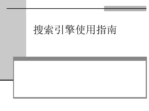 搜索引擎使用指南
