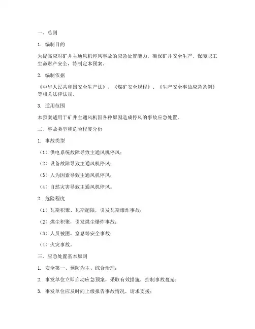 主通风机停风事故应急预案