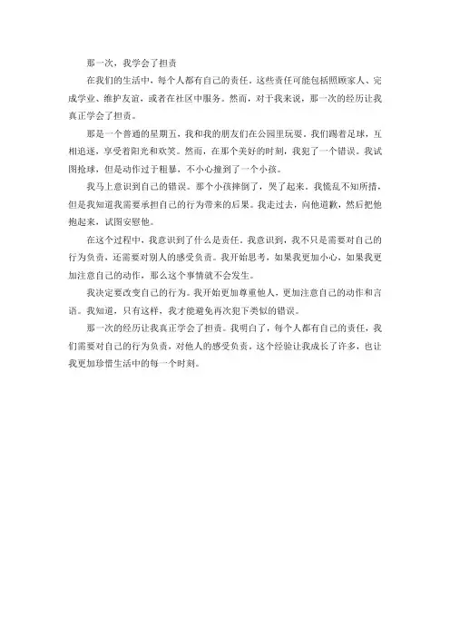 那一次,我学会了担责