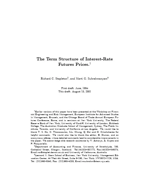 The Term Structure of Interest-Rate Futures Prices, working paper