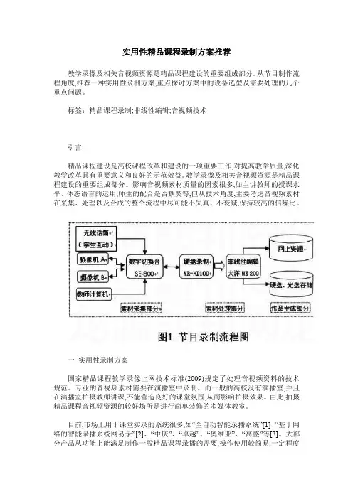 实用性精品课程录制方案推荐