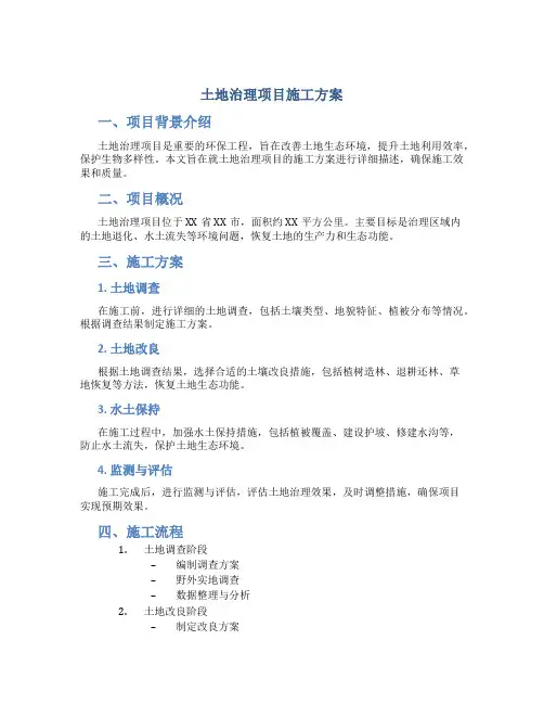 土地治理项目施工方案