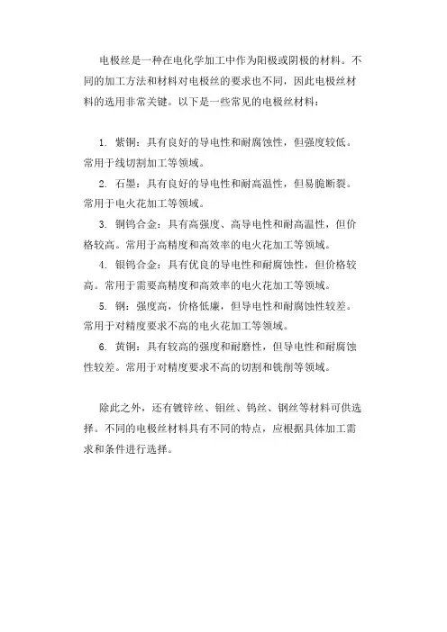 电极丝材料