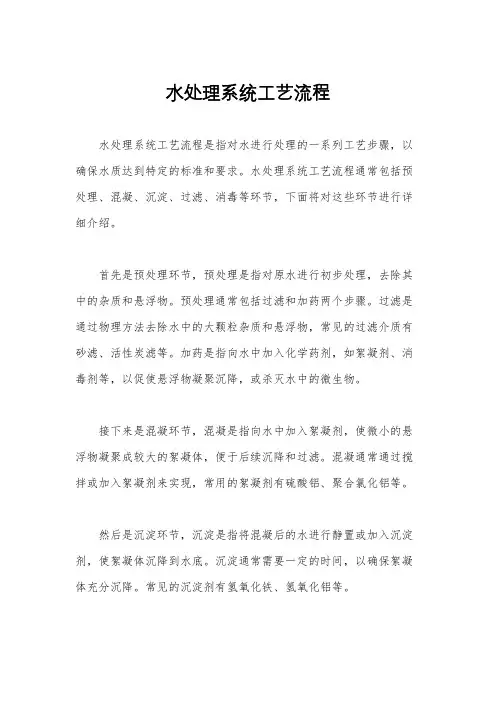 水处理系统工艺流程