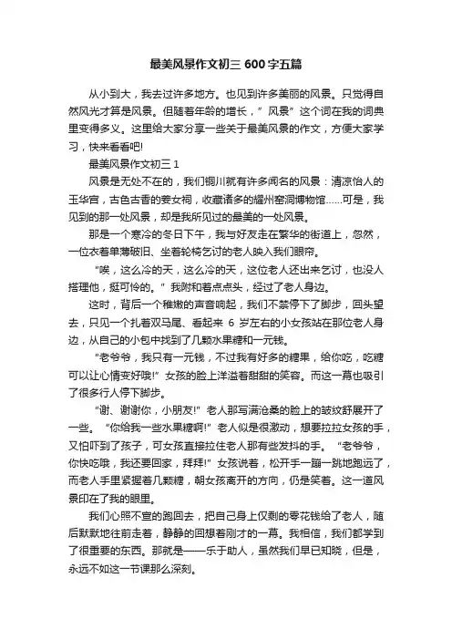 最美风景作文初三600字五篇
