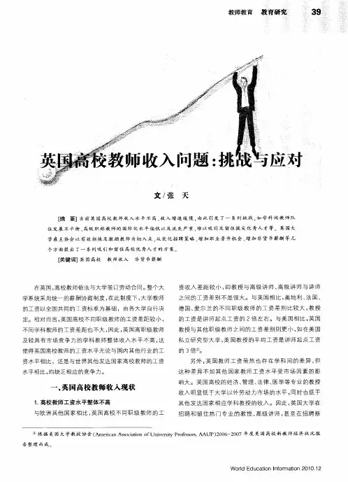 英国高校教师收入问题：挑战与应对