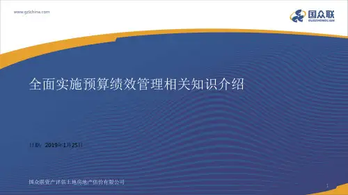 全面实施预算绩效管理相关知识介绍PPT精选文档