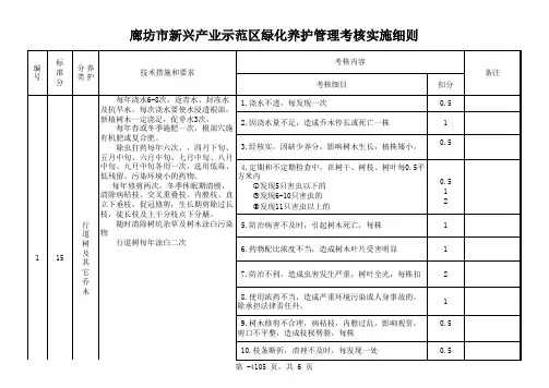 绿化养护管理考核实施细则
