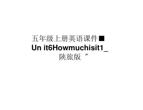 五年级上册英语课件-Unit6Howmuchisit1_陕旅版