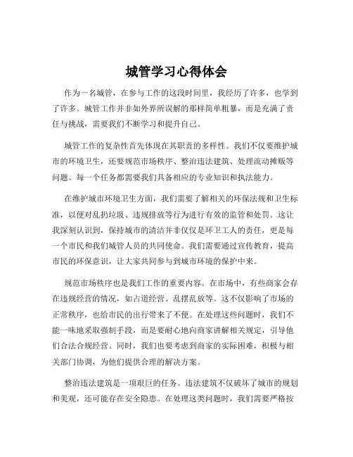 城管学习心得体会