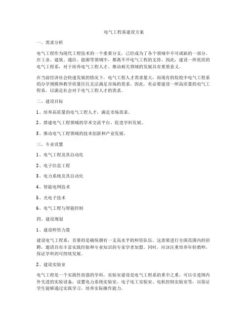 电气工程系建设方案