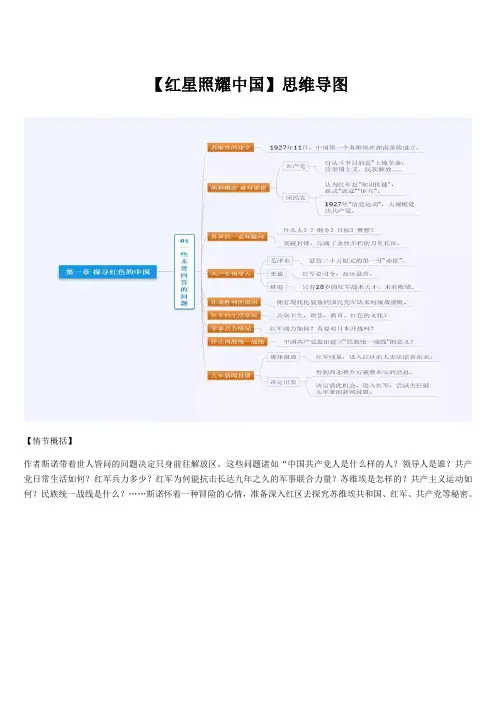 人教部编版八年级上册第三单元名著导读《红星照耀中国》导读思维导图