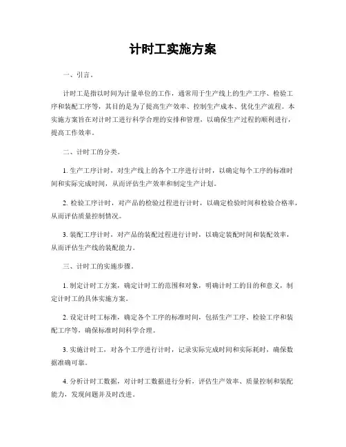 计时工实施方案