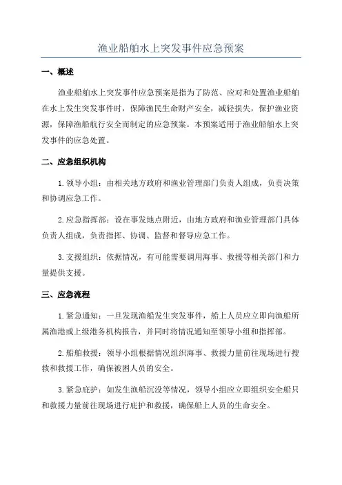 渔业船舶水上突发事件应急预案