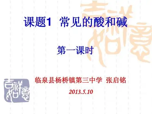 常见的酸和碱(第一课时)课件