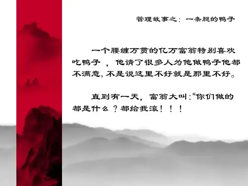 管理故事之-一只腿的鸭子
