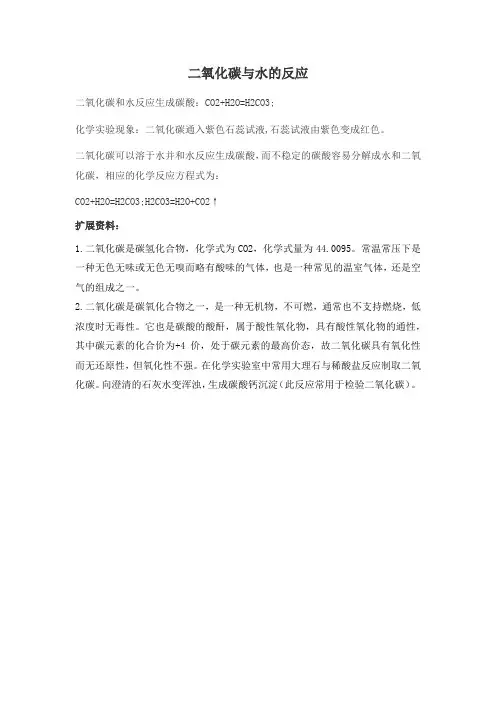二氧化碳与水的反应